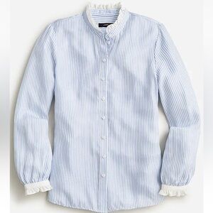 J. Crew Blue and White Striped Blouse